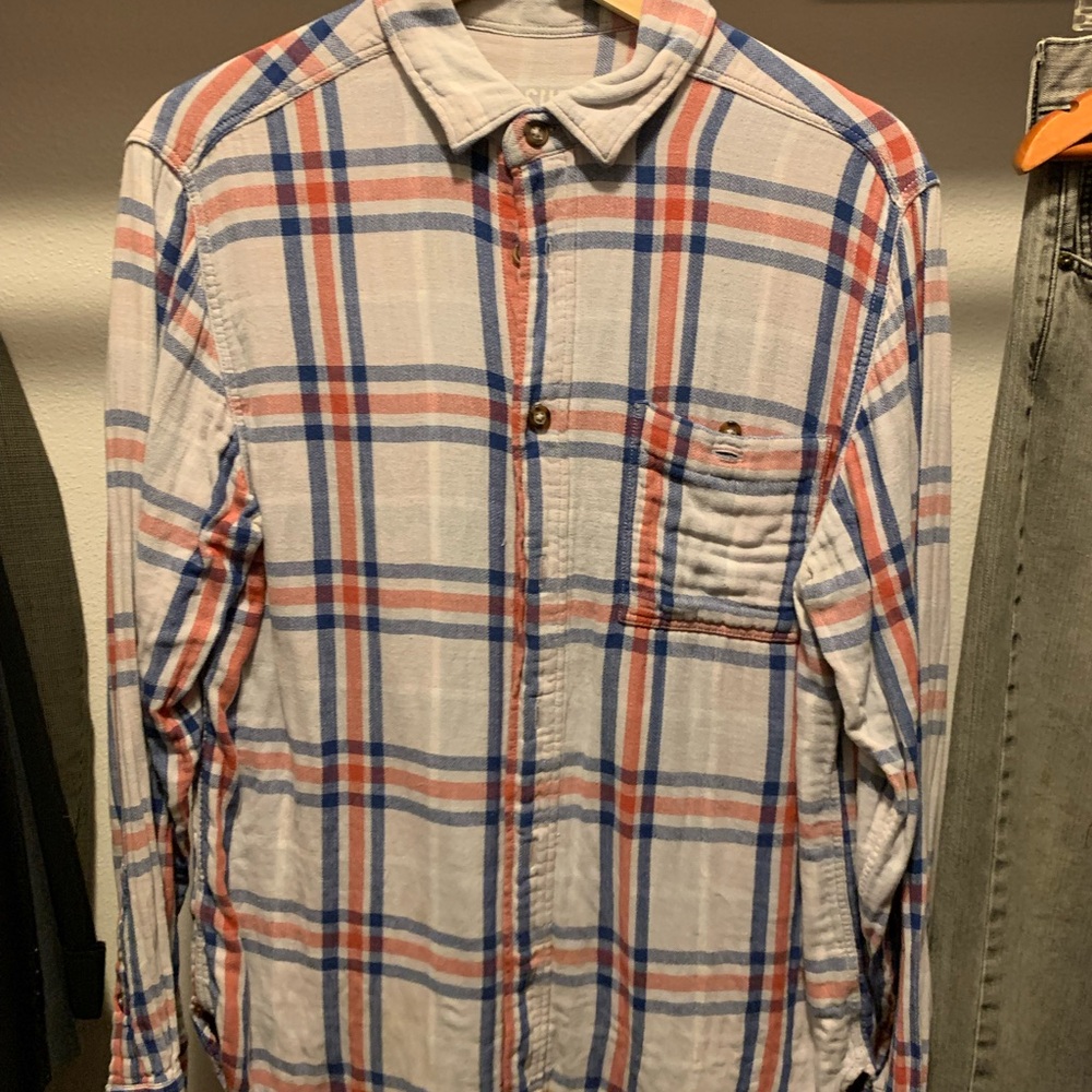 Mossimo Supply Co. Men's Casual Plaid Shirt - Blue and Red